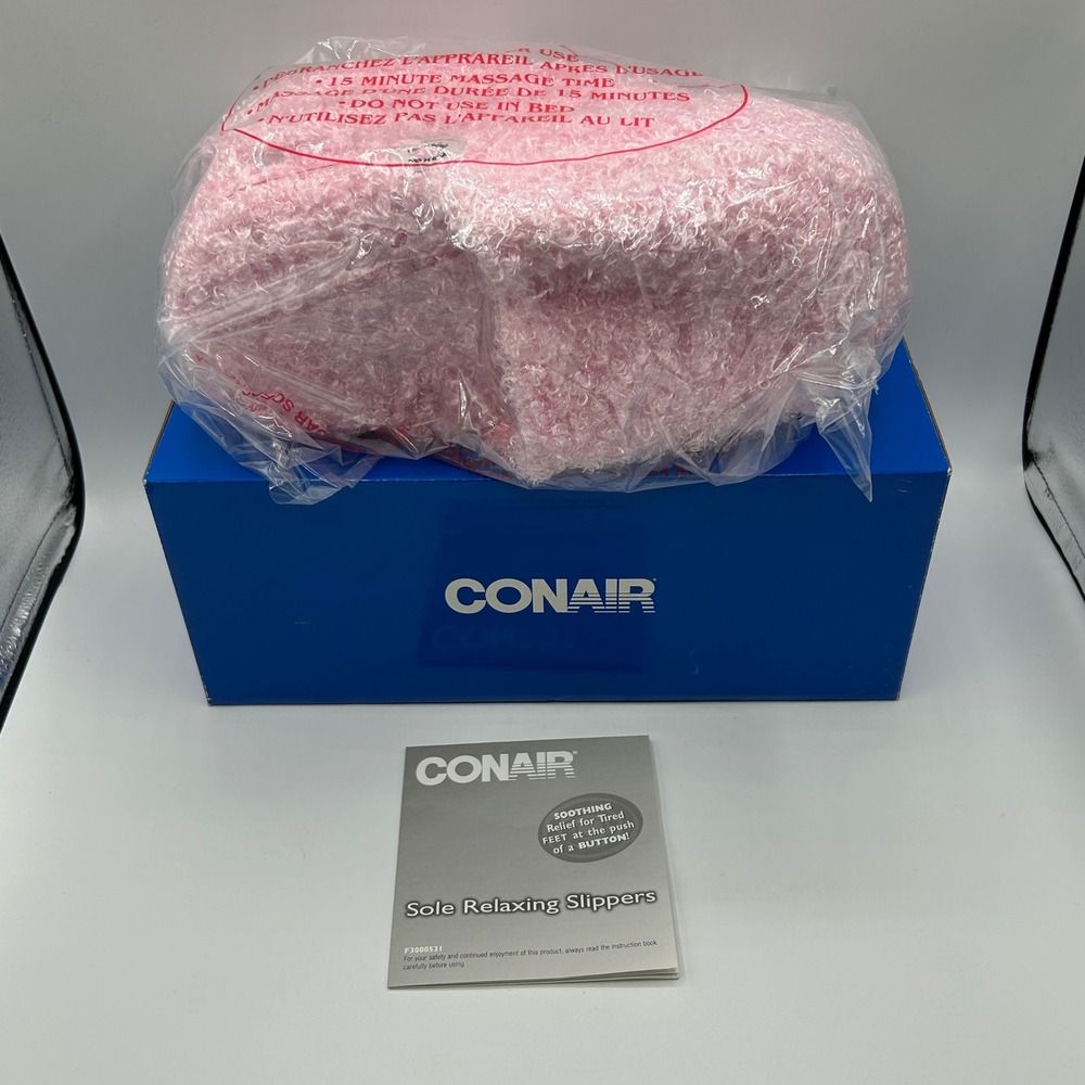 Conair Sole Relaxing Slippers Pink Faux Sherpa Massaging F3000531 Womens OS NIB